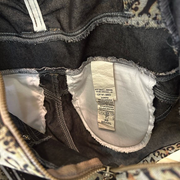 NWOT Pit Bull jeans Brazilian cheetah jean romper with removable inserts - Picture 8 of 10